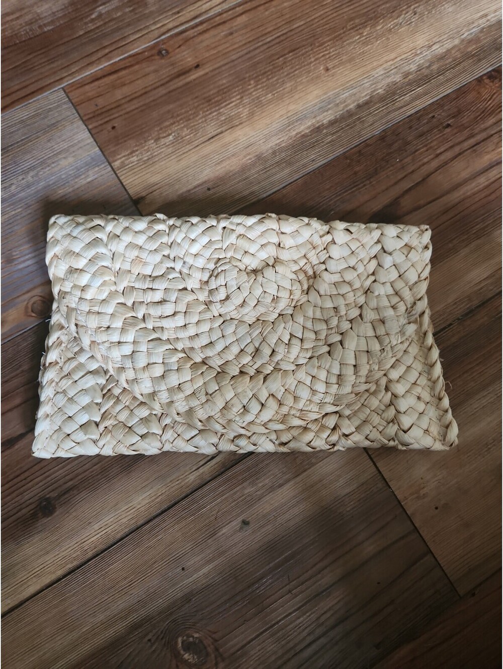 Vintage Woven Straw Clutch Bag